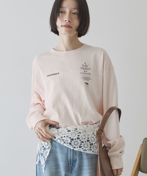 AMERICAN HOLIC（アメリカンホリック）の「BACK PHOTOプリントロンT（Tシャツ/カットソー・レディース・グレー系その他/ライトピンク/オフホワイト・FREE）」の7枚目の写真