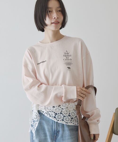 AMERICAN HOLIC（アメリカンホリック）の「BACK PHOTOプリントロンT（Tシャツ/カットソー・レディース・グレー系その他/ライトピンク/オフホワイト・FREE）」の8枚目の写真