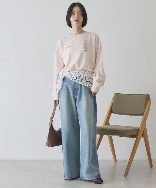 AMERICAN HOLIC（アメリカンホリック）の「BACK PHOTOプリントロンT（Tシャツ/カットソー・レディース・グレー系その他/ライトピンク/オフホワイト・FREE）」の14枚目の写真