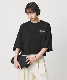 SACRA | ＜SACRA＞ハーフスリーブ クロップド メッセージ Tシャツ(Tシャツ/カットソー)