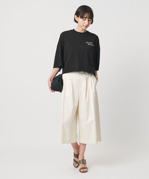 SACRA（サクラ）の「＜SACRA＞ハーフスリーブ クロップド メッセージ Tシャツ（Tシャツ/カットソー・レディース・ダークグレー/ブラック/ホワイト・38）」の11枚目の写真