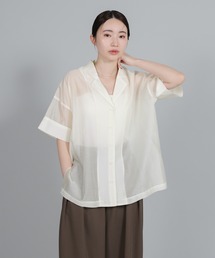 select MOCA Et | 【Et】Open-Collar Sheer Shirt(シャツ/ブラウス)