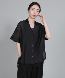 select MOCA Et | 【Et】Open-Collar Sheer Shirt(シャツ/ブラウス)