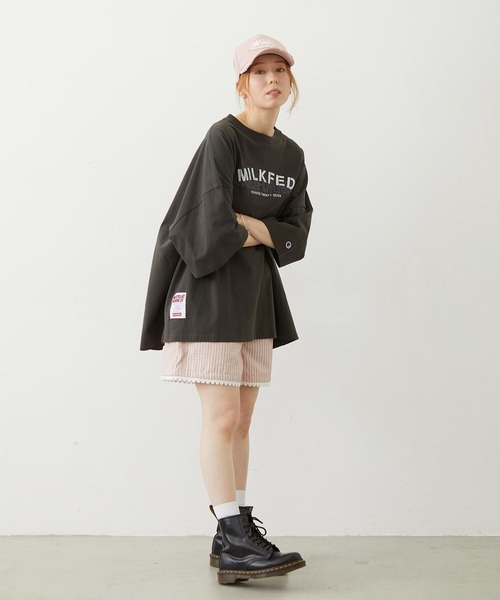 MILKFED.（ミルクフェド）の「STRIPED SHORTS（その他パンツ・レディース・ライトパープル/ネイビー/ライトピンク・ONE SIZE）」の5枚目の写真