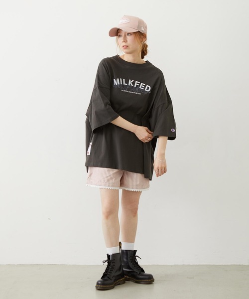 MILKFED.（ミルクフェド）の「STRIPED SHORTS（その他パンツ・レディース・ライトパープル/ネイビー/ライトピンク・ONE SIZE）」の6枚目の写真