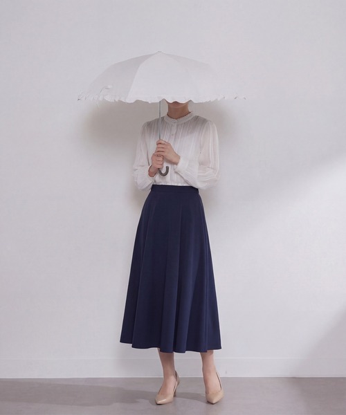 SETUP7(セットアップセブン)の「【SETUP7】UV フレンチフリルドーム 晴雨兼用日傘 50cm NT(折りたたみ傘・レディース・モカ/ブラック/アイボリー・FREE)」の7枚目の写真