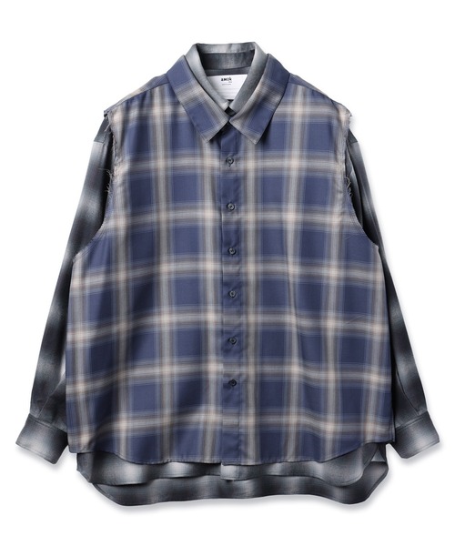 amok（アモク）の「DOCKING CHECK SHIRT（シャツ/ブラウス・メンズ・ブラウン/ネイビー・L/M/S）」の2枚目の写真