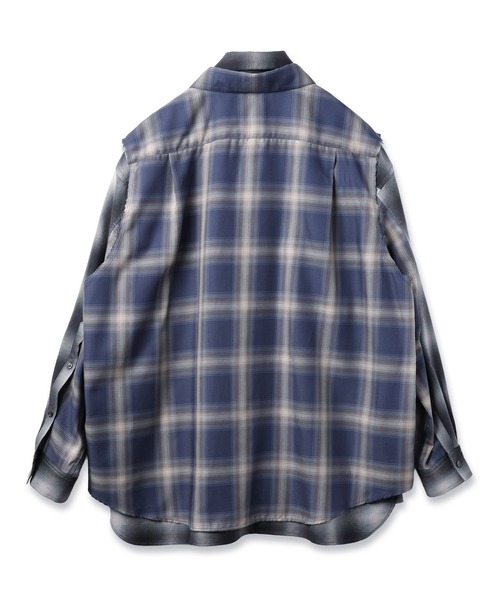 amok（アモク）の「DOCKING CHECK SHIRT（シャツ/ブラウス・メンズ・ブラウン/ネイビー・L/M/S）」の13枚目の写真