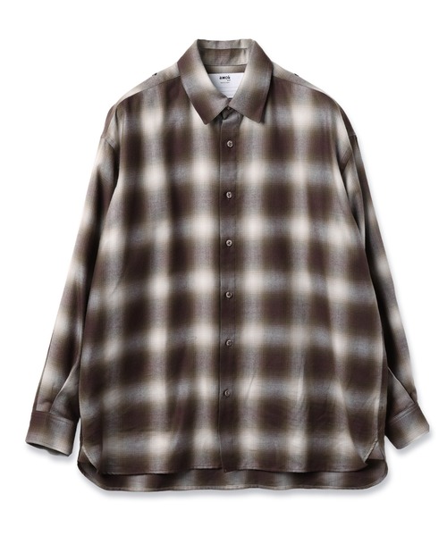 amok（アモク）の「DOCKING CHECK SHIRT（シャツ/ブラウス・メンズ・ブラウン/ネイビー・L/M/S）」の17枚目の写真