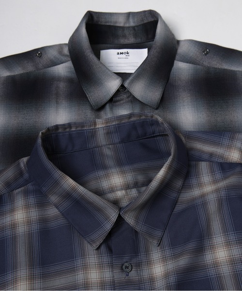 amok（アモク）の「DOCKING CHECK SHIRT（シャツ/ブラウス・メンズ・ブラウン/ネイビー・L/M/S）」の7枚目の写真