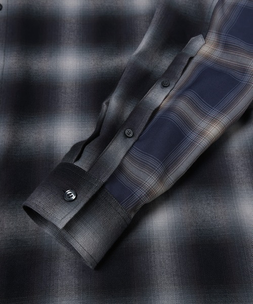 amok（アモク）の「DOCKING CHECK SHIRT（シャツ/ブラウス・メンズ・ブラウン/ネイビー・L/M/S）」の9枚目の写真