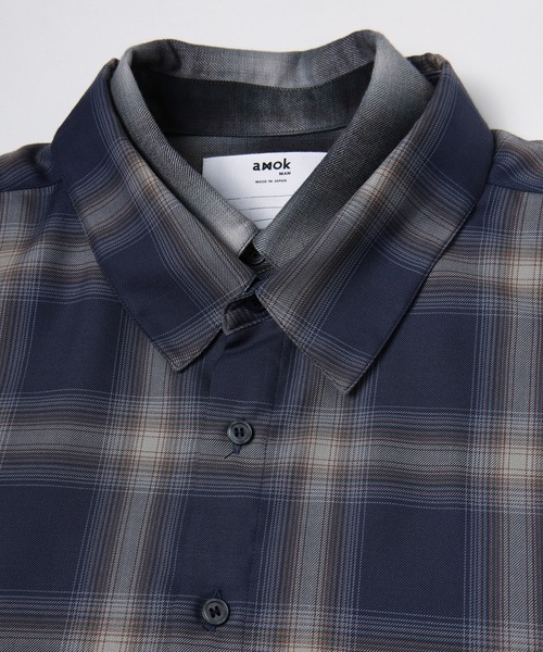 amok（アモク）の「DOCKING CHECK SHIRT（シャツ/ブラウス・メンズ・ブラウン/ネイビー・L/M/S）」の10枚目の写真