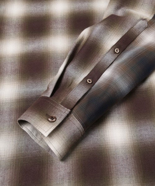 amok（アモク）の「DOCKING CHECK SHIRT（シャツ/ブラウス・メンズ・ブラウン/ネイビー・L/M/S）」の4枚目の写真