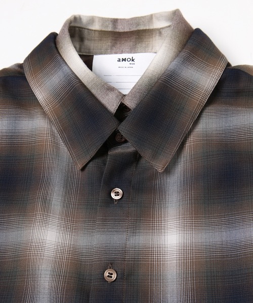 amok（アモク）の「DOCKING CHECK SHIRT（シャツ/ブラウス・メンズ・ブラウン/ネイビー・L/M/S）」の5枚目の写真