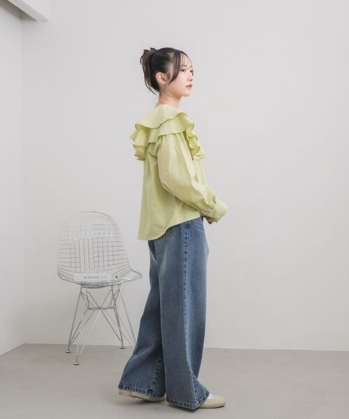 RETRO GIRL（レトロガール）の「ダブルフリルカラーBL（シャツ/ブラウス・レディース・グリーン/ナチュラル/ブラック・FREE）」の19枚目の写真