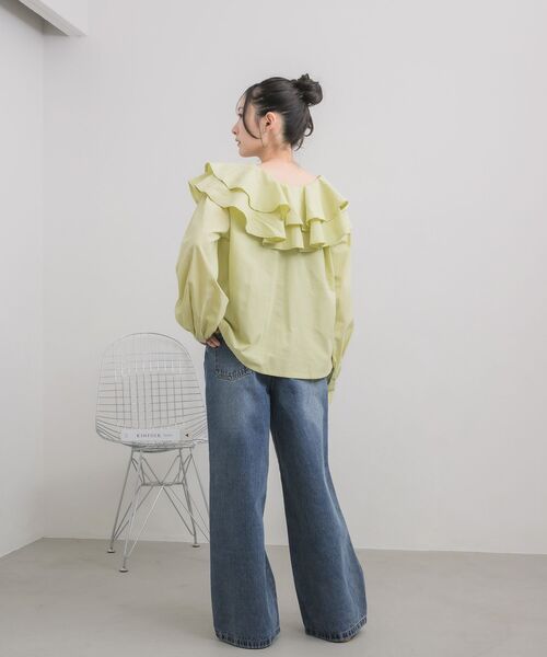 RETRO GIRL（レトロガール）の「ダブルフリルカラーBL（シャツ/ブラウス・レディース・グリーン/ナチュラル/ブラック・FREE）」の20枚目の写真