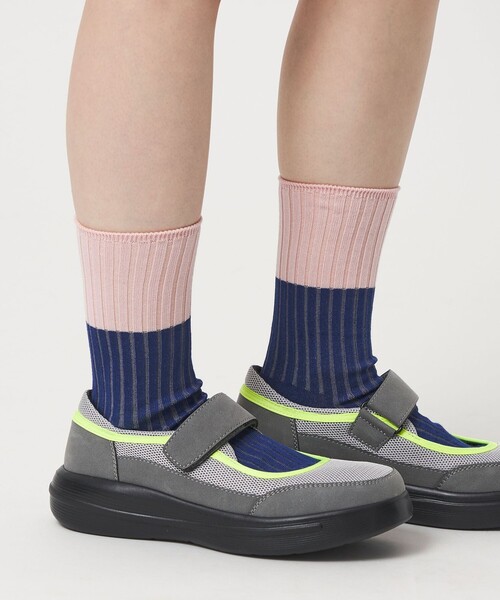 CITEN（シテン）の「＜CITEN＞バイカラーソックス（ソックス/靴下・レディース・ロイヤルブルー/ケリーグリーン・FREE）」の2枚目の写真