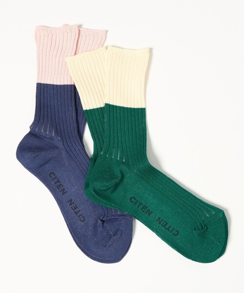 CITEN（シテン）の「＜CITEN＞バイカラーソックス（ソックス/靴下・レディース・ロイヤルブルー/ケリーグリーン・FREE）」の9枚目の写真