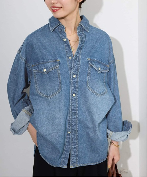 SLOBE IENA（スローブイエナ）の「《WEB限定/追加4》LE DENIM BDUデニムシャツ（シャツ/ブラウス・レディース・ブルー・FREE）」の6枚目の写真