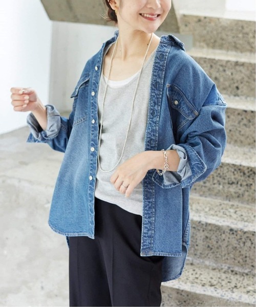 SLOBE IENA（スローブイエナ）の「《WEB限定/追加4》LE DENIM BDUデニムシャツ（シャツ/ブラウス・レディース・ブルー・FREE）」の18枚目の写真