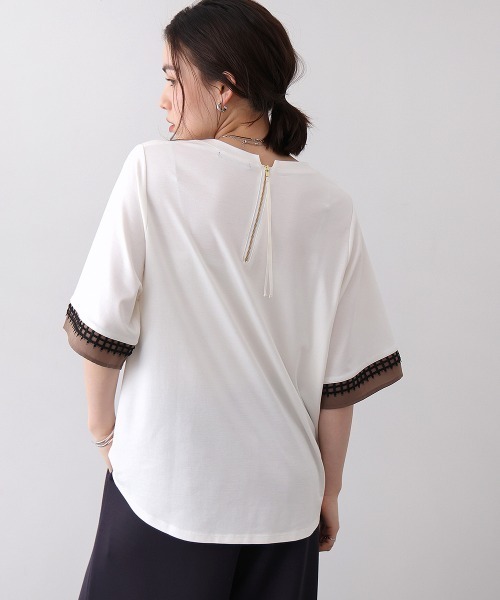 Bou Jeloud(ブージュルード)の「袖レースカットソー(Tシャツ/カットソー・レディース・ブラック/ベージュ/オフホワイト・FREE)」の7枚目の写真