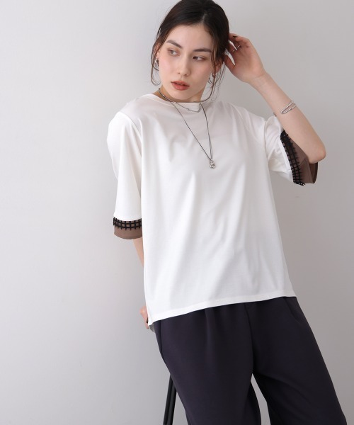 Bou Jeloud(ブージュルード)の「袖レースカットソー(Tシャツ/カットソー・レディース・ブラック/ベージュ/オフホワイト・FREE)」の10枚目の写真