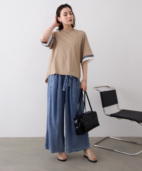 Bou Jeloud(ブージュルード)の「袖レースカットソー(Tシャツ/カットソー・レディース・ブラック/ベージュ/オフホワイト・FREE)」の21枚目の写真