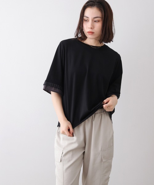 Bou Jeloud(ブージュルード)の「袖レースカットソー(Tシャツ/カットソー・レディース・ブラック/ベージュ/オフホワイト・FREE)」の13枚目の写真