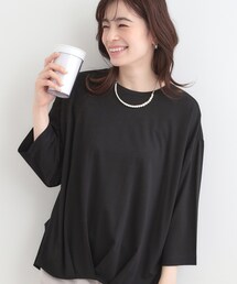 SHOO・LA・RUE | 【ひんやり/UV/体型カバー】とろみフロントタック7分袖ゆるトップス(Tシャツ/カットソー)