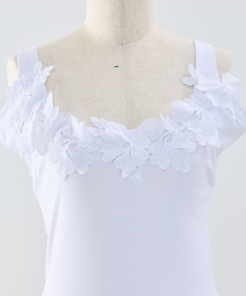 NARACAMICIE(ナラカミーチェ)の「【NARACAMICIE】フレスコレースタンク(Tシャツ/カットソー・レディース・ブラック/ホワイト・M/XL)」の3枚目の写真