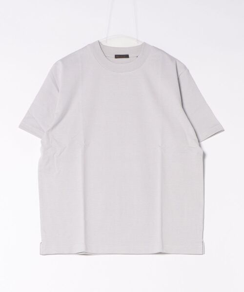 m.f.editorial(エムエフエディトリアル)の「Tシャツ メンズ 半袖 ストレッチ 接触冷感 抗菌防臭 UV 綿 コットン ボーダー シルケット スムス クルーネック ドレスT(Tシャツ/カットソー・メンズ・ライトグレー/ネイビー・MEDIUM/LARGE/X-LARGE)」の13枚目の写真