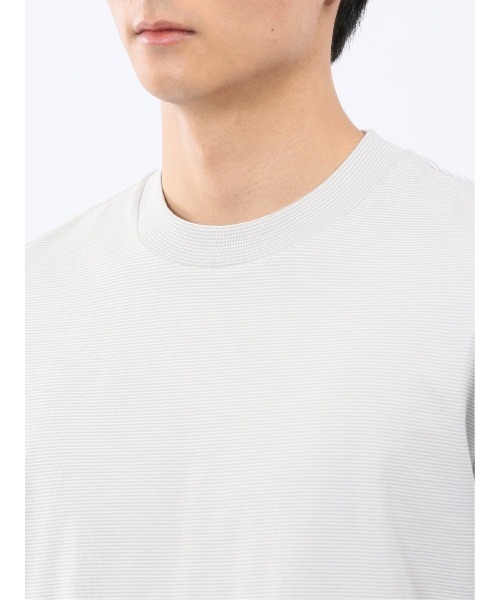 m.f.editorial(エムエフエディトリアル)の「Tシャツ メンズ 半袖 ストレッチ 接触冷感 抗菌防臭 UV 綿 コットン ボーダー シルケット スムス クルーネック ドレスT(Tシャツ/カットソー・メンズ・ライトグレー/ネイビー・MEDIUM/LARGE/X-LARGE)」の11枚目の写真