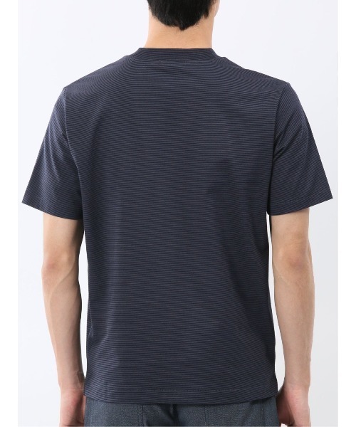 m.f.editorial(エムエフエディトリアル)の「Tシャツ メンズ 半袖 ストレッチ 接触冷感 抗菌防臭 UV 綿 コットン ボーダー シルケット スムス クルーネック ドレスT(Tシャツ/カットソー・メンズ・ライトグレー/ネイビー・MEDIUM/LARGE/X-LARGE)」の20枚目の写真