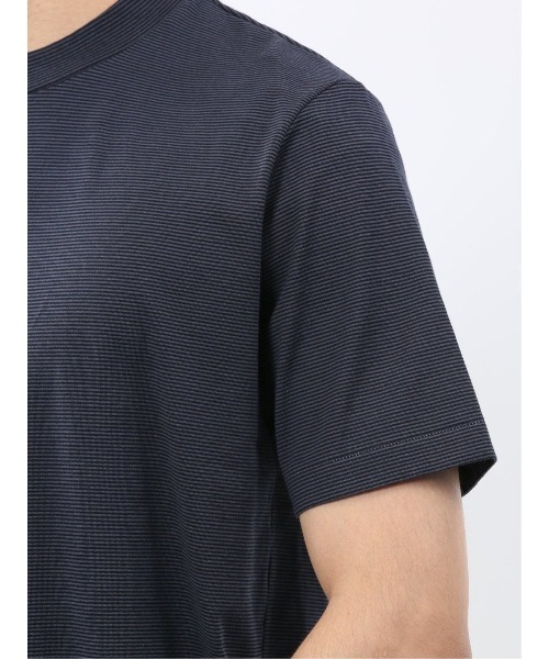 m.f.editorial(エムエフエディトリアル)の「Tシャツ メンズ 半袖 ストレッチ 接触冷感 抗菌防臭 UV 綿 コットン ボーダー シルケット スムス クルーネック ドレスT(Tシャツ/カットソー・メンズ・ライトグレー/ネイビー・MEDIUM/LARGE/X-LARGE)」の22枚目の写真