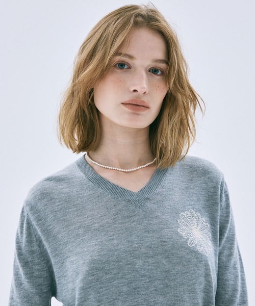 SUMMER WOOL BLENDED V NECK / サマー ウール ブレンド Vネック