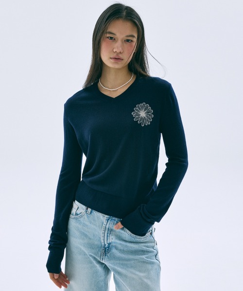 セール】SUMMER WOOL BLENDED V NECK / サマー ウール ブレンド V セール】SUMMER WOOL BLENDED V NECK / サマー ウール ブレンド V