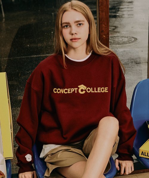 CONCEPTCOLLEGE（コンセプトカレッジ）の「ベーシックラインロゴワインスウェットシャツ [成人男女共用]（スウェット・レディース・その他・MEDIUM/LARGE）」の2枚目の写真