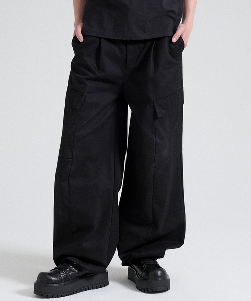 Parts Lab.(パーツラボ)の「【Parts Lab.】Wide Tuck Cargo Pants / ワイドタックカーゴパンツ(カーゴパンツ・メンズ・カーキ/ブラック・L/M/S)」の7枚目の写真