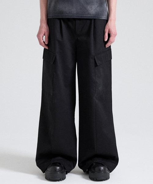 Parts Lab.(パーツラボ)の「【Parts Lab.】Wide Tuck Cargo Pants / ワイドタックカーゴパンツ(カーゴパンツ・メンズ・カーキ/ブラック・L/M/S)」の8枚目の写真