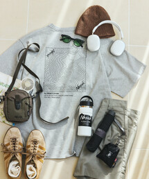 NANGA × FREAK'S STORE/ナンガ × フリークスストア 別注 ECO HYBRID CONTOUR LOGO TEE エコハイブリッド ルーズフィット ロゴ Tシャツ