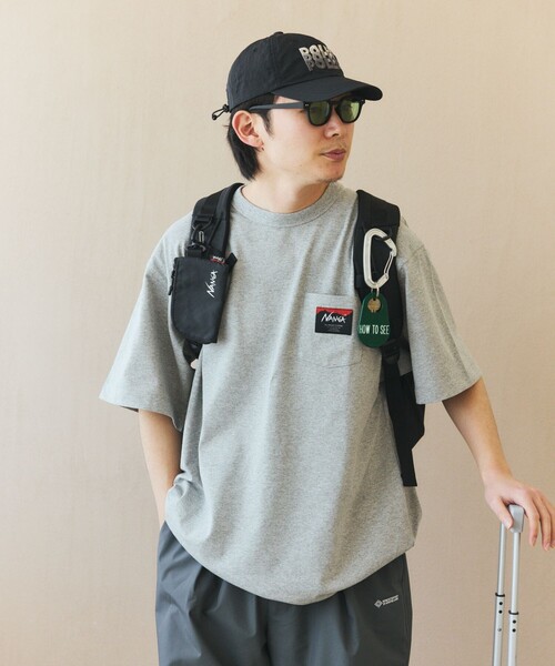 NANGA(ナンガ)の「NANGA × FREAK'S STORE/ナンガ × フリークスストア 別注 ECO HYBRID CONTOUR LOGO TEE エコハイブリッド ルーズフィット ロゴ Tシャツ(Tシャツ/カットソー・メンズ・ブラック/ホワイト/グレー・MEDIUM/LARGE)」の12枚目の写真