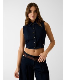 GUESS JEANS Cropped Top デニムシャツ ノースリーブ