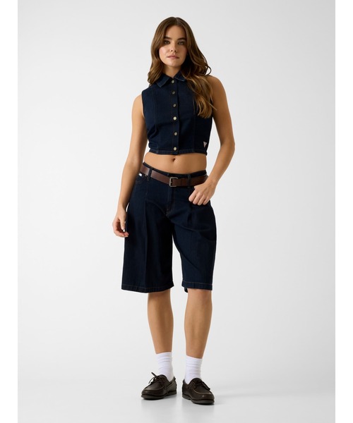 GUESS JEANS Cropped Top デニムシャツ ノースリーブ | GUESS(ゲス