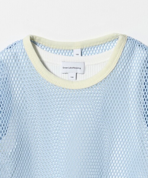 green label relaxing（グリーンレーベルリラクシング）の「メッシュTシャツ＋タンクトップ セット / キッズ  100cm-130cm（Tシャツ/カットソー・キッズ・クリーム/ライトブルー・100cm/110cm/120cm/130cm）」の5枚目の写真
