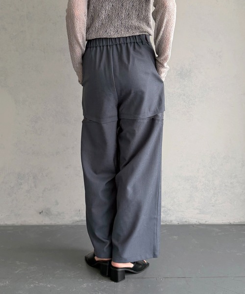 &g'aime（アンジェム）の「【&ｇ'aime 】シアー切替パンツ　Sheer Panelled Pants（スラックス・レディース・チャコールグレー/ブラック・FREE）」の13枚目の写真