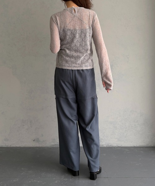 &g'aime（アンジェム）の「【&ｇ'aime 】シアー切替パンツ　Sheer Panelled Pants（スラックス・レディース・チャコールグレー/ブラック・FREE）」の17枚目の写真