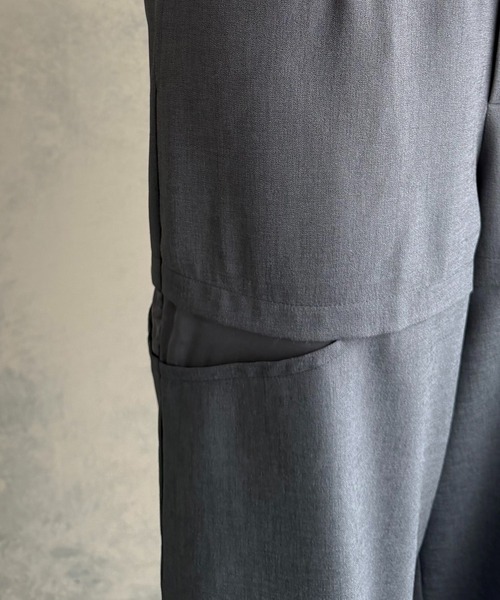 &g'aime（アンジェム）の「【&ｇ'aime 】シアー切替パンツ　Sheer Panelled Pants（スラックス・レディース・チャコールグレー/ブラック・FREE）」の18枚目の写真