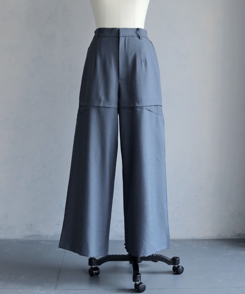 &g'aime（アンジェム）の「【&ｇ'aime 】シアー切替パンツ　Sheer Panelled Pants（スラックス・レディース・チャコールグレー/ブラック・FREE）」の19枚目の写真