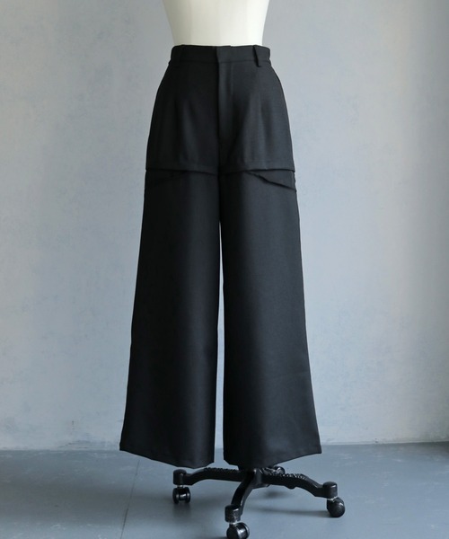 &g'aime（アンジェム）の「【&ｇ'aime 】シアー切替パンツ　Sheer Panelled Pants（スラックス・レディース・チャコールグレー/ブラック・FREE）」の20枚目の写真