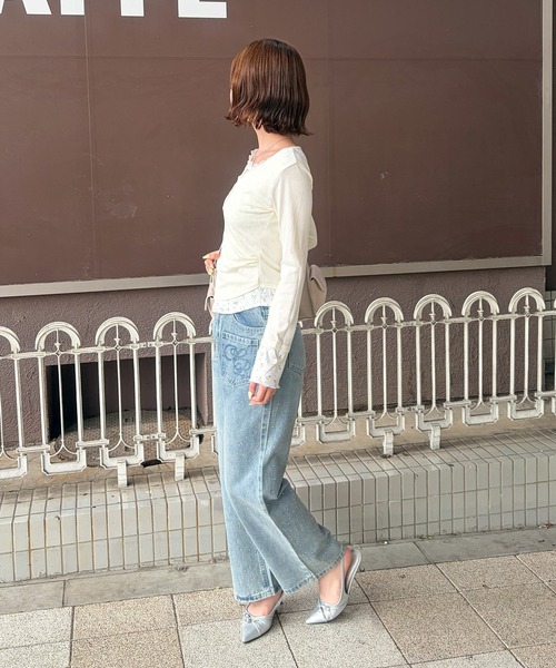 frunco(フランコ)の「【ZOZOTOWN限定】フェイクレイヤード花柄レースヘンリーネックT(Tシャツ/カットソー・レディース・ホワイト/ピンク/アイボリー・FREE)」の13枚目の写真